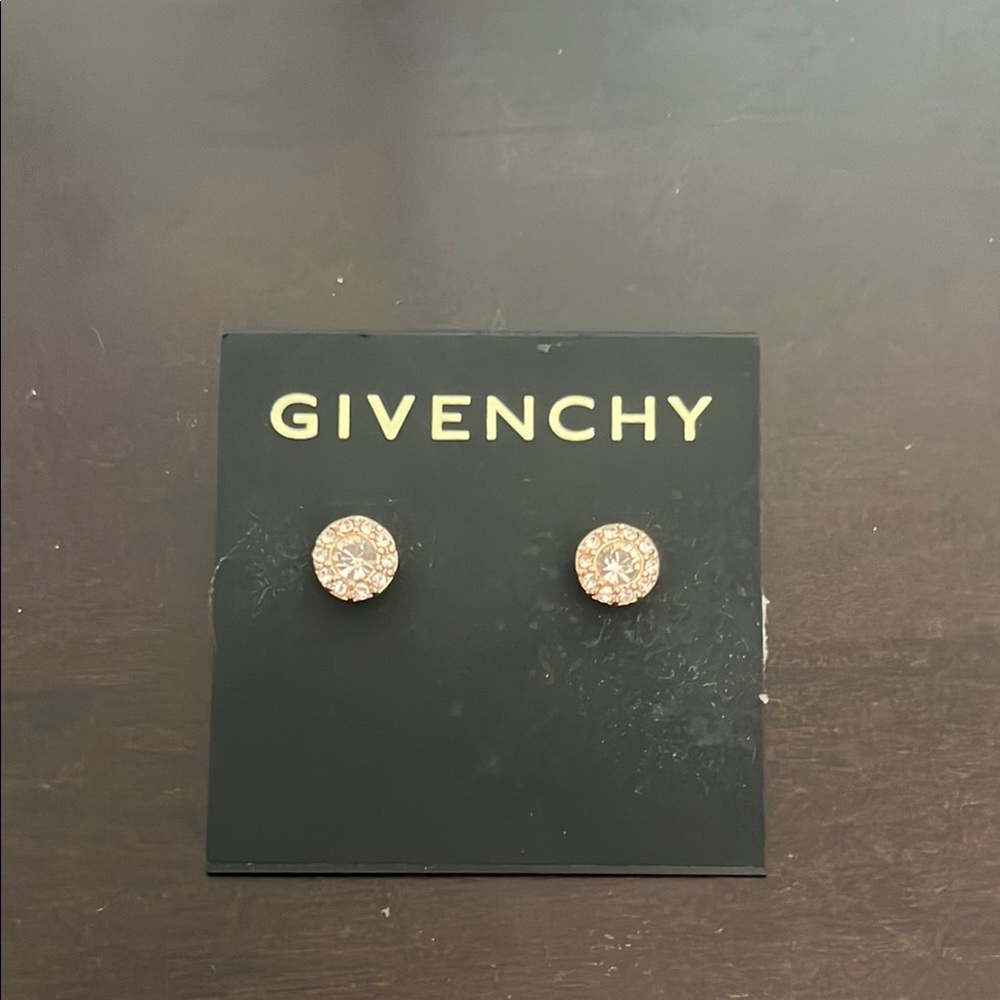 Givenchy Rose Gold Crystal Stud Earrings